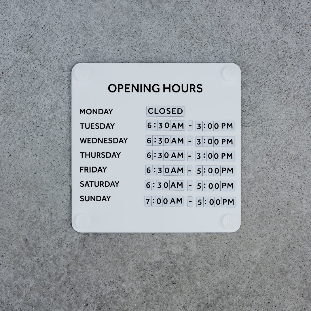 Shop Hours Sign, Store Hours Sign, Store Open Hours Sign , Opening Time Sign