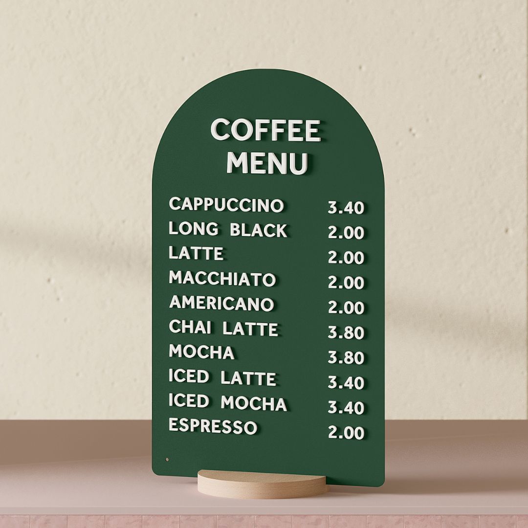 customisable counter sign display