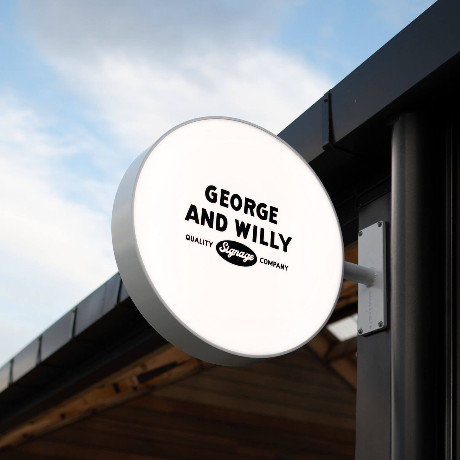 Round Light Box Sign - George and Willy