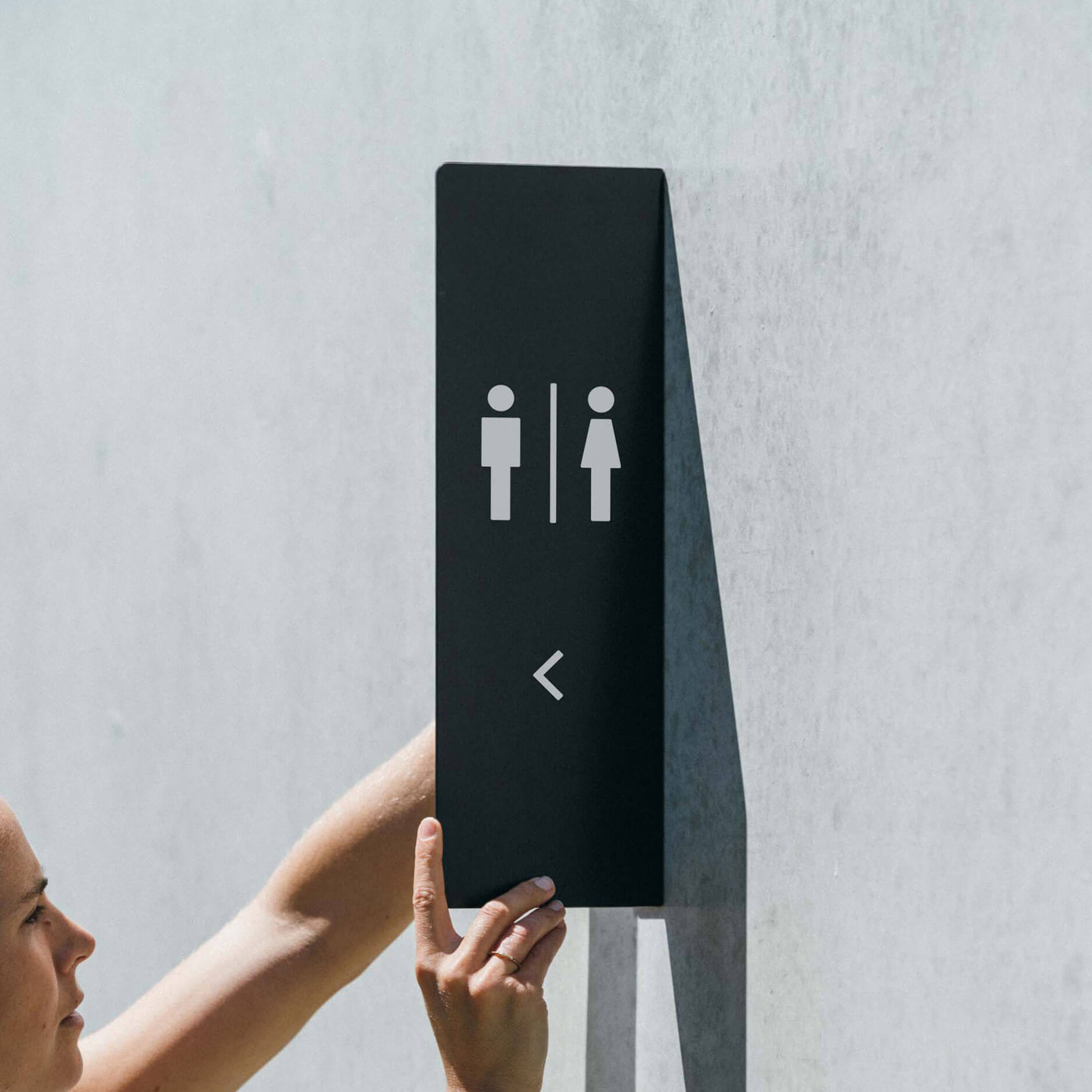Men's Restroom Sign, 4-ft Steel Sign Stand | Plum Grove